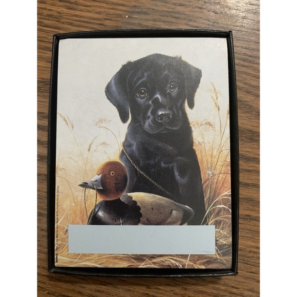 Vintage Self Stick 30CT Bookplates Black Lab/Hunting Dog/Duck Antioch Publishing - Picture 3 of 3